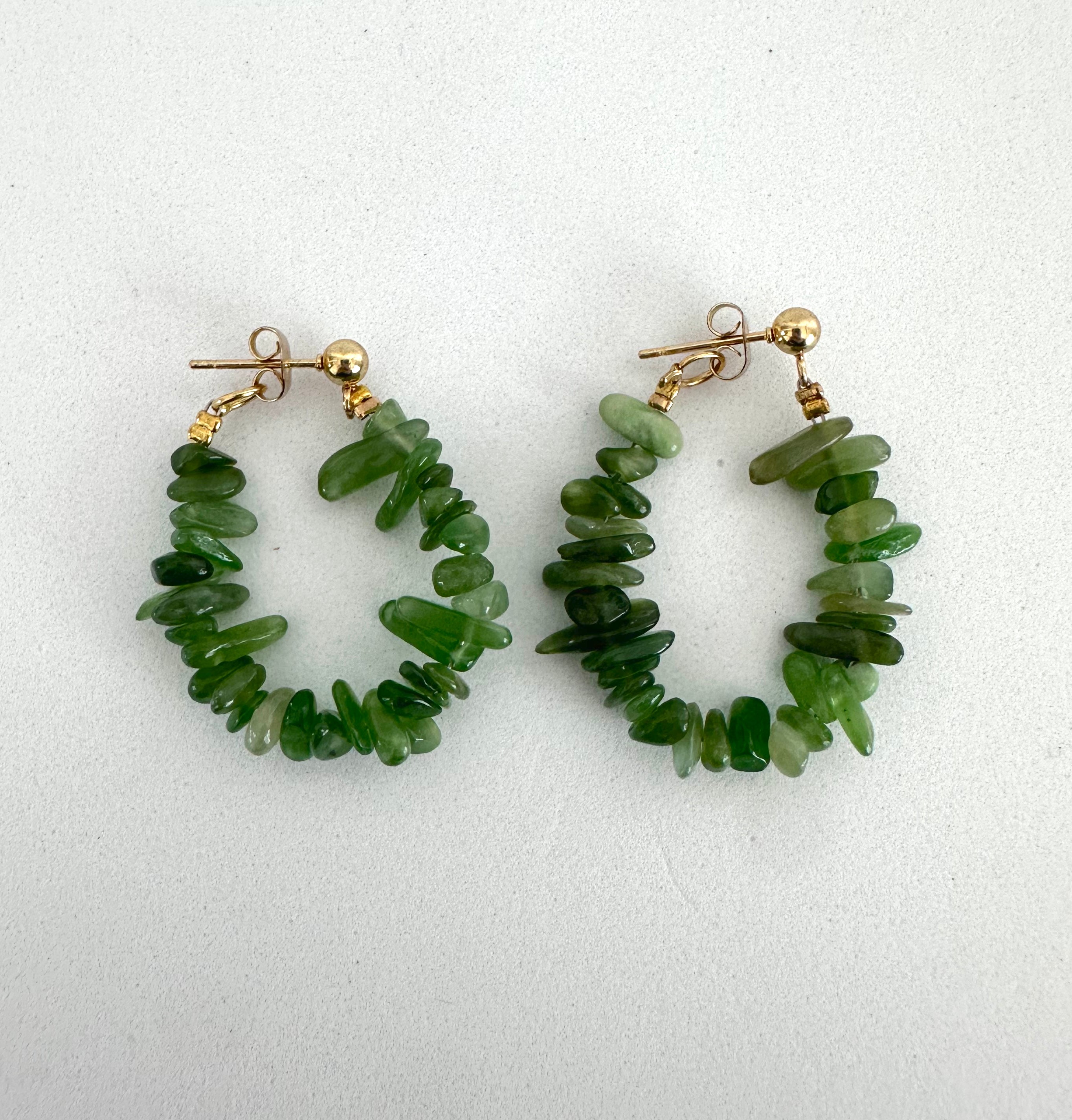 Gemstone Earrings - Green Jade