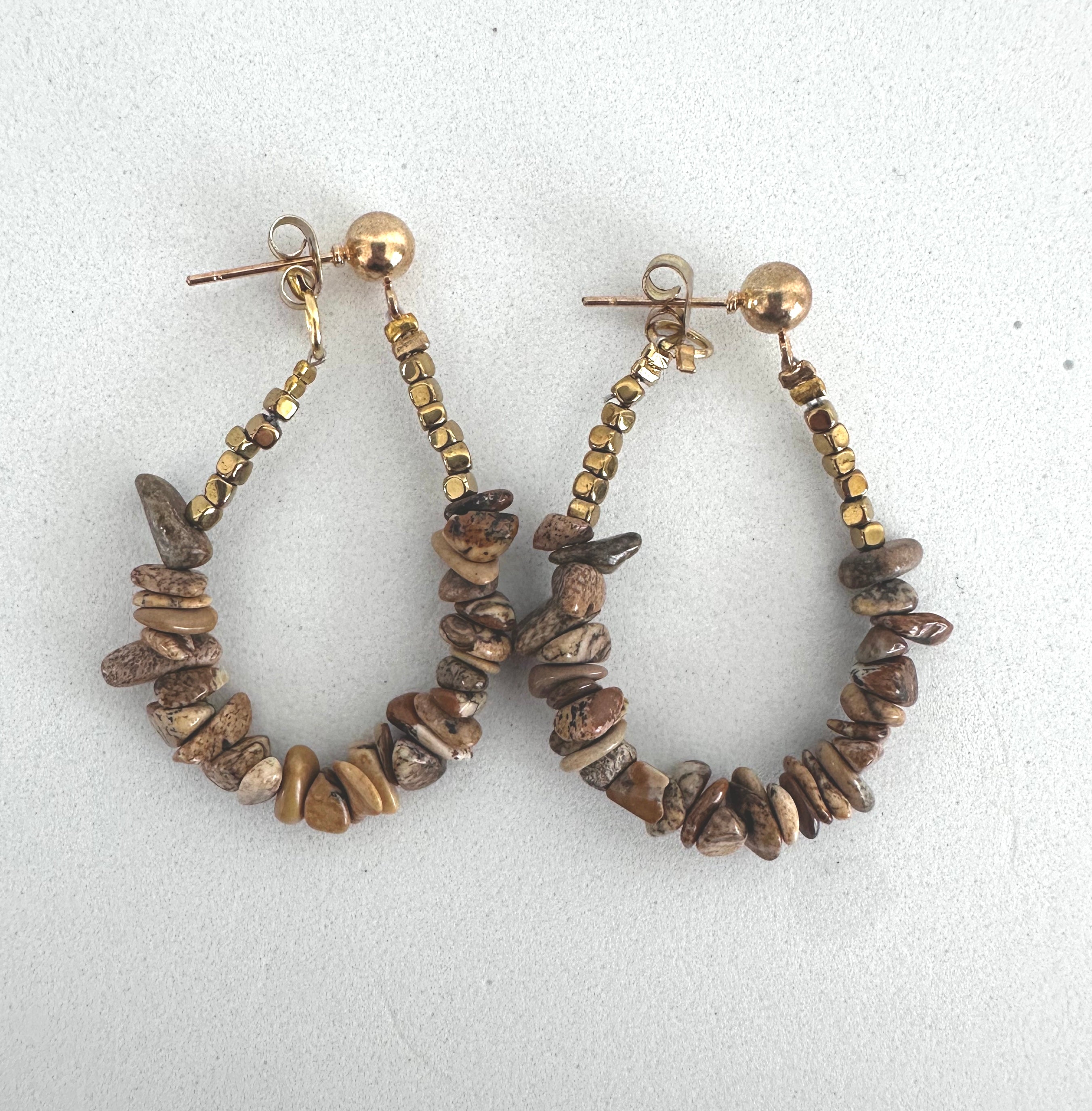 Gemstone Earrings - Picture Jasper