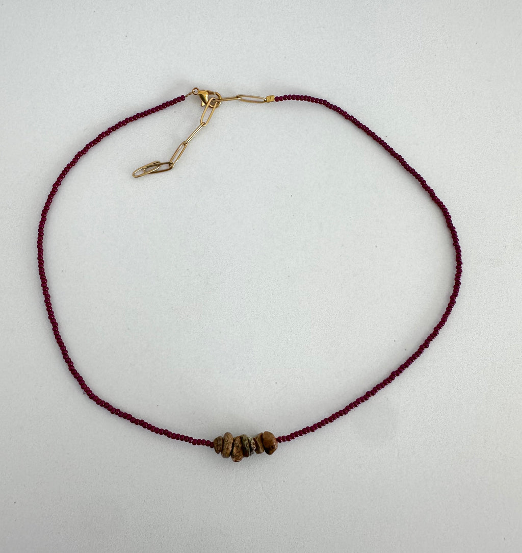 Beaded Necklace - Jasper