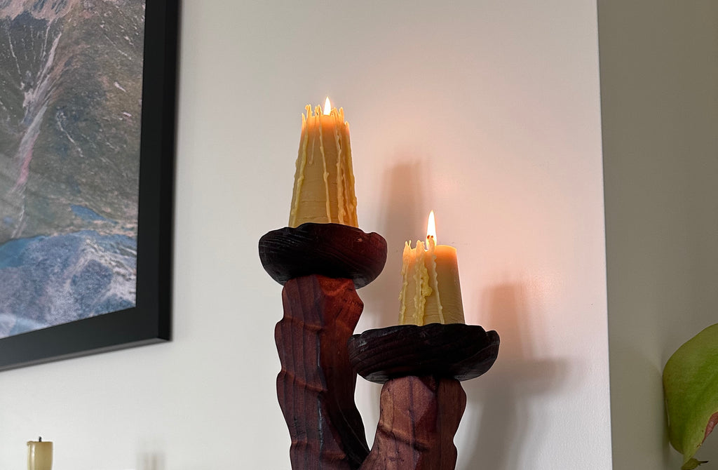 Beeswax Cone Candle - made in Waiuku